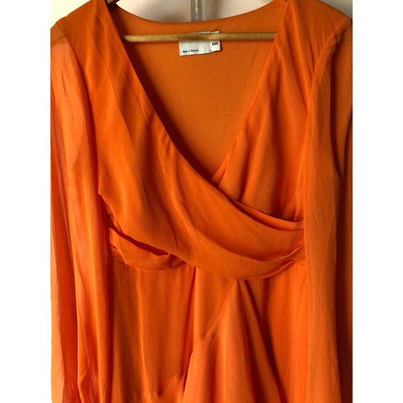 NWT ASOS Wrap Waist Maxi Dress With Double Layer Skirt And Long Sleeve, 8 - Picture 5 of 9